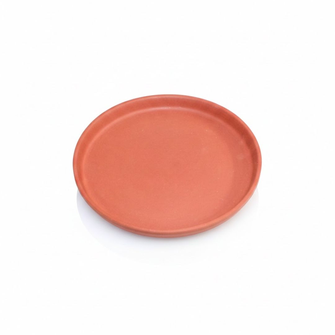 Handcrafted 8 Inch Clay Plate for Dining - 027